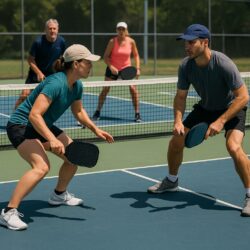Secuencia de pasos laterales y split step en ejercicios pickleball