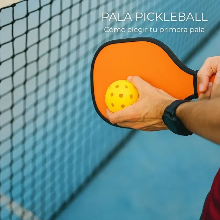 Pala de pickleball sobre una pista